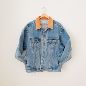 Vintage Budweiser Denim and Corduroy Chore Barn Jacket Size XL Western Rodeo